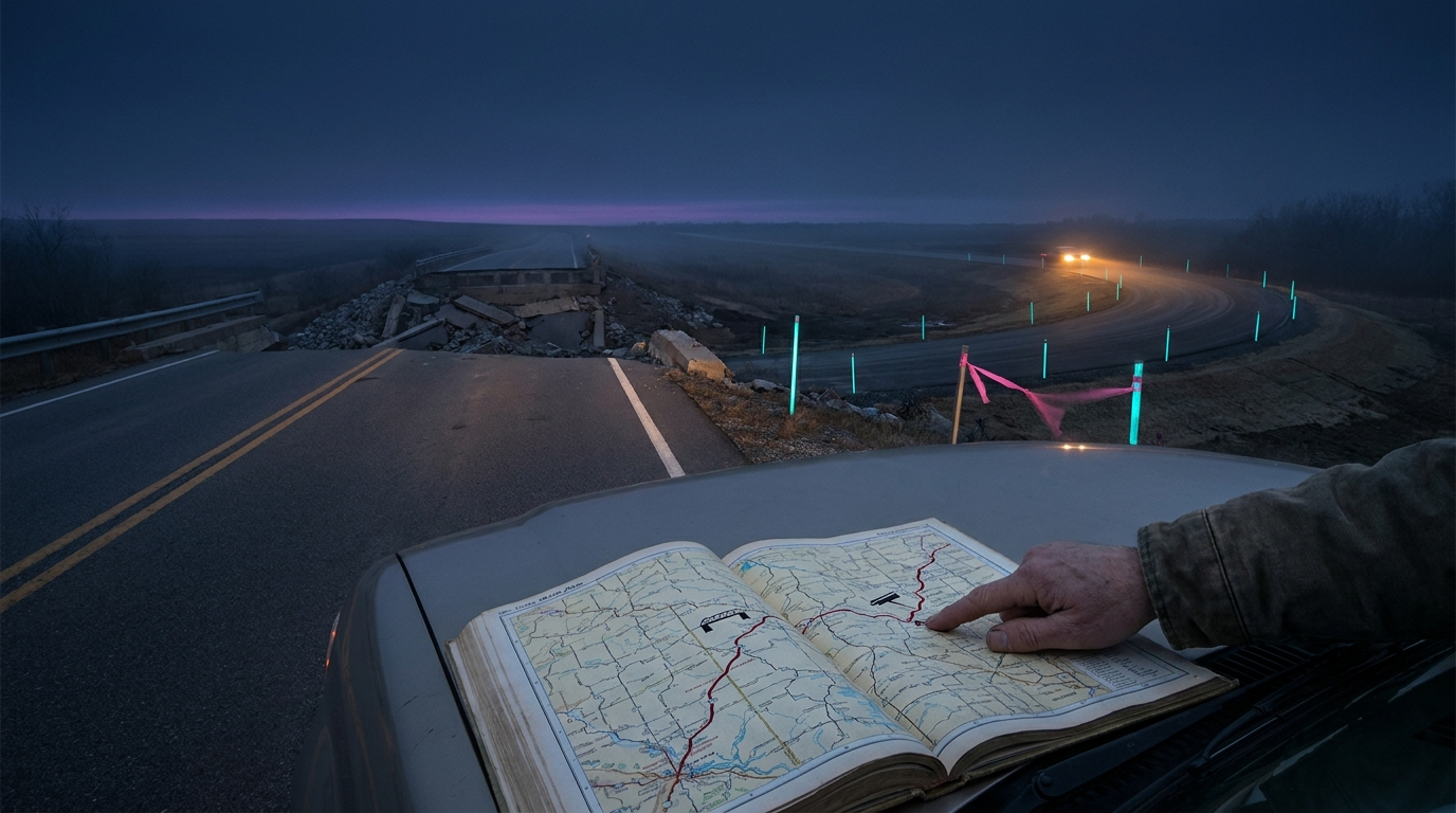 An accurate old atlas can still send a traveler toward a closed road.
