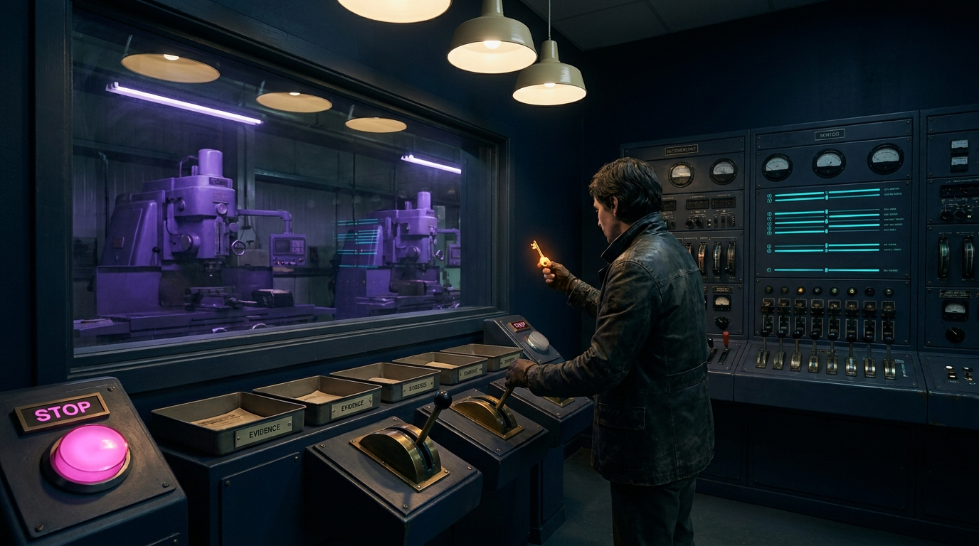 The human keeps the authority key, evidence trays, and stop control.